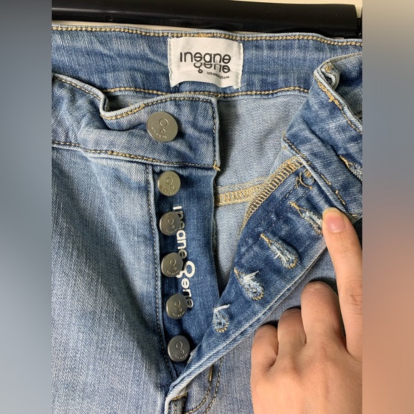 Insane Gene | Summer Trail Mid Rise Straight Jeans Asymmetrical Raw Hem - 1XL - Picture 6 of 8